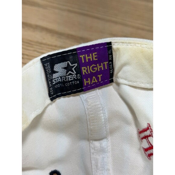 Vintage IU Indiana Hoosiers Hat Snapback Cap by Starter‎ The Right Hat White Red - Picture 8 of 8
